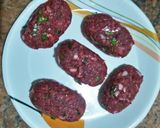 A picture of step 3 of Baked Beetroot- Oatmeal kababs.(with tahini sauce).