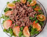 Hình bước làm 3 của món Rau cải XOONG trộn thịt bò