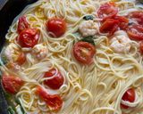 A picture of step 5 of Seafood Spaghetti Parmodoro.