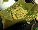 A picture of step 4 of Chingri Macher Paturi (Prawns Steam Cooked in Banana Leaf).