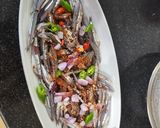 Hình bước làm 2 của món Cá cơm than hấp cuốn bánh tráng