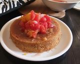 A picture of step 6 of Ghee Residue Cake with Melon Orange Compote.