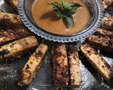A picture of step 6 of Paneer fingers with peanut sauce.