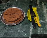 A picture of step 20 of Butterscotch rajbhog ice-cream chocolate cake.