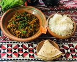 A picture of step 4 of Keema muttar.