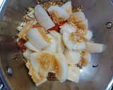 A picture of step 2 of Kura Dosakaya Chutney or Andhra Budamkaya Chutney.