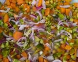 A picture of step 1 of Stir fry veggie rice.
