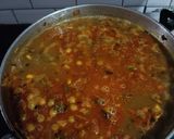 A picture of step 5 of Kolhapuri Misal Pav.