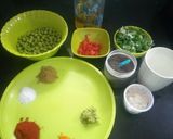 A picture of step 1 of Green Chana Sabji.