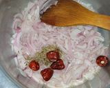 A picture of step 6 of Okra Masala.