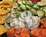 Foto del paso 1 de la receta: Supremas de pollo rellenas con guarnición de vegetales asados