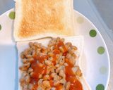 Hình bước làm 2 của món Bánh mì kẹp natto