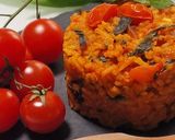 Medvehagymás, paradicsomos rizs (vegán) recept fázis 5 fotója