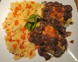 A picture of step 9 of Stuffed Chayotes with White Rice and Mushroom Sauce.