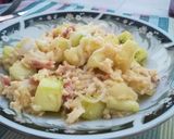Foto del paso 6 de la receta Calabacín revuelto con bacon y mozzarella