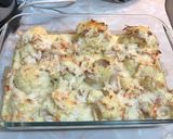 Foto del paso 4 de la receta: Coliflor con pollo y salsa “sin nata” gratinado. 🍽