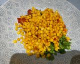 A picture of step 3 of Chilli Fillet, with corn salsa and bulgar wheat.