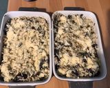 Une image de l'étape 6 de Gratin de riz aux trompettes de la mort bœuf séché et parmesan.