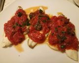 A picture of step 3 of Sea bass with tomato and olive sauce.