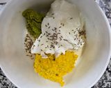 A picture of step 3 of Sweet Corn Suji Pancake.