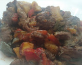 Foto del paso 5 de la receta: Frit Mallorqui amb vedella i xot. Frito de puntas de solomillo ternera y cordero