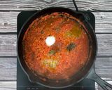 A picture of step 3 of Strapatsada (Greek Eggs with Tomatoes).