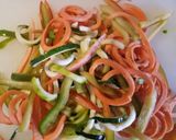 A picture of step 1 of Stir fried mixed veg with black rice and prawns.