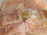 مكرونة بالكريمة والسلمون