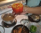 A picture of step 9 of Thanksgiving Stuffed Peppers.