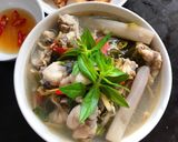 Hình bước làm 3 của món Canh chua ếch lá giang