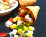 A picture of step 4 of Papad Paneer Corn Chat.