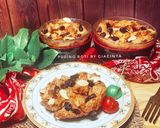 Foto langkah ke 4 dari resep Puding roti tawar tabur kismis dan almond #kamismanis.