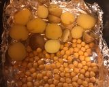 A picture of step 2 of Air-fry potatoes and chicken pea.
