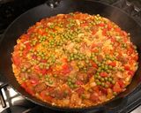 A picture of step 8 of Chorizo and Chicken Paella.