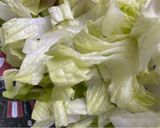 A picture of step 1 of Easy Peasy Caesar-y Salad.