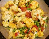 A picture of step 6 of Cauliflower Peas Kadhai Tadka.