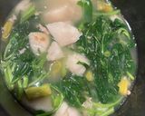 A picture of step 2 of Taro and Water Spinach Soup.