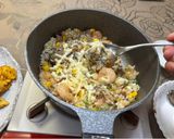 A picture of step 12 of Fried Beef and Shrimp Rice on the Table.
