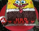 Foto langkah ke 8 dari resep Kue ulang tahun karakter spongebob.