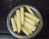A picture of step 1 of Baby Corn Tikka.