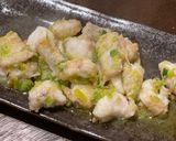 A picture of step 4 of Monkfish meunière with leek green and lemon juice.
