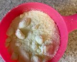 A picture of step 1 of Badam pista barfi (almond and pistachio fudge.