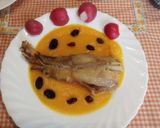 Foto del paso 11 de la receta: Carbonero o Fogonero con crema de calabaza y pasas