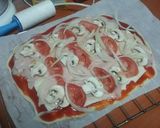 Foto del paso 6 de la receta Pizza jamón, queso y champis
