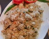 A picture of step 9 of Chicken balls rice with Russian salad.