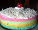 Foto langkah ke 2 dari resep Cake kukus rainbow keju simple.