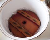 A picture of step 2 of Umeboshi- Japanese pickled plums / salt-preserved plums.