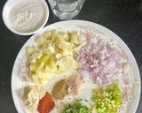 A picture of step 1 of Kuttu Flour Liquid Aloo Paratha / Chilla.