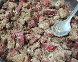 A picture of step 4 of Sliced Red Chili Pickle.