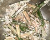 A picture of step 4 of Kurkuri Bhindi fry.
